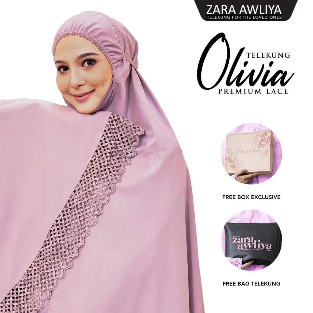 Zara Awliya - Telekung Olivia (Free Travel Bag + Box Telekung)