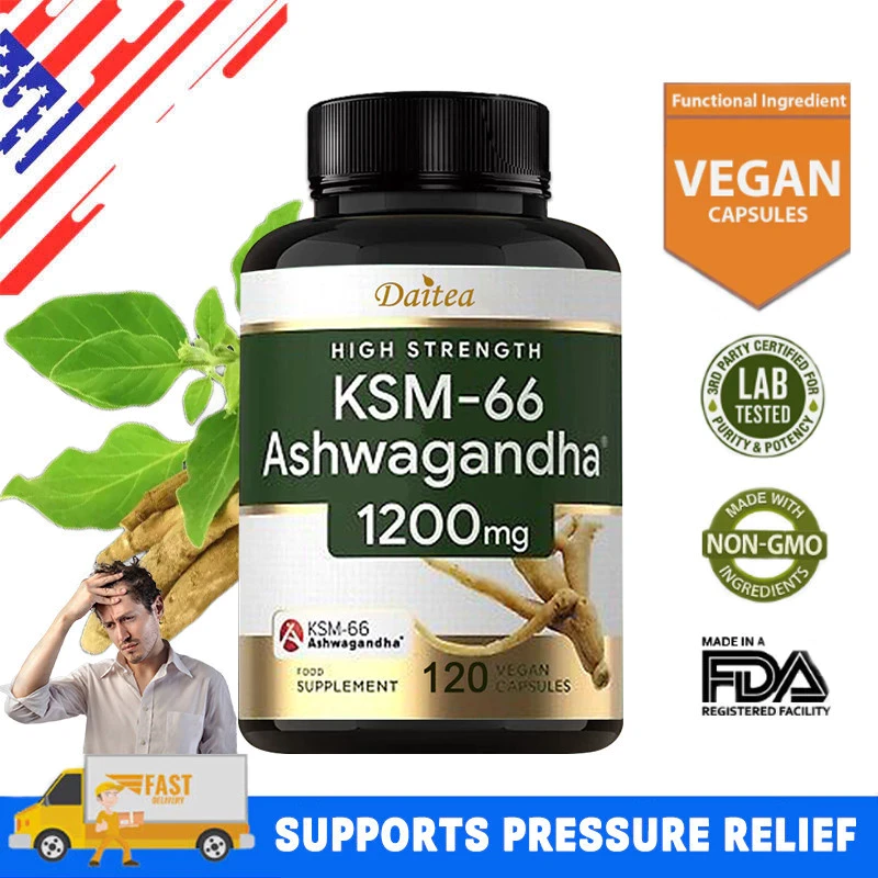 Ashwagandha Supplement - 1200 Mg - Improves Stress, Regulates Mood, and Benefits Health, Energy and Stamina
