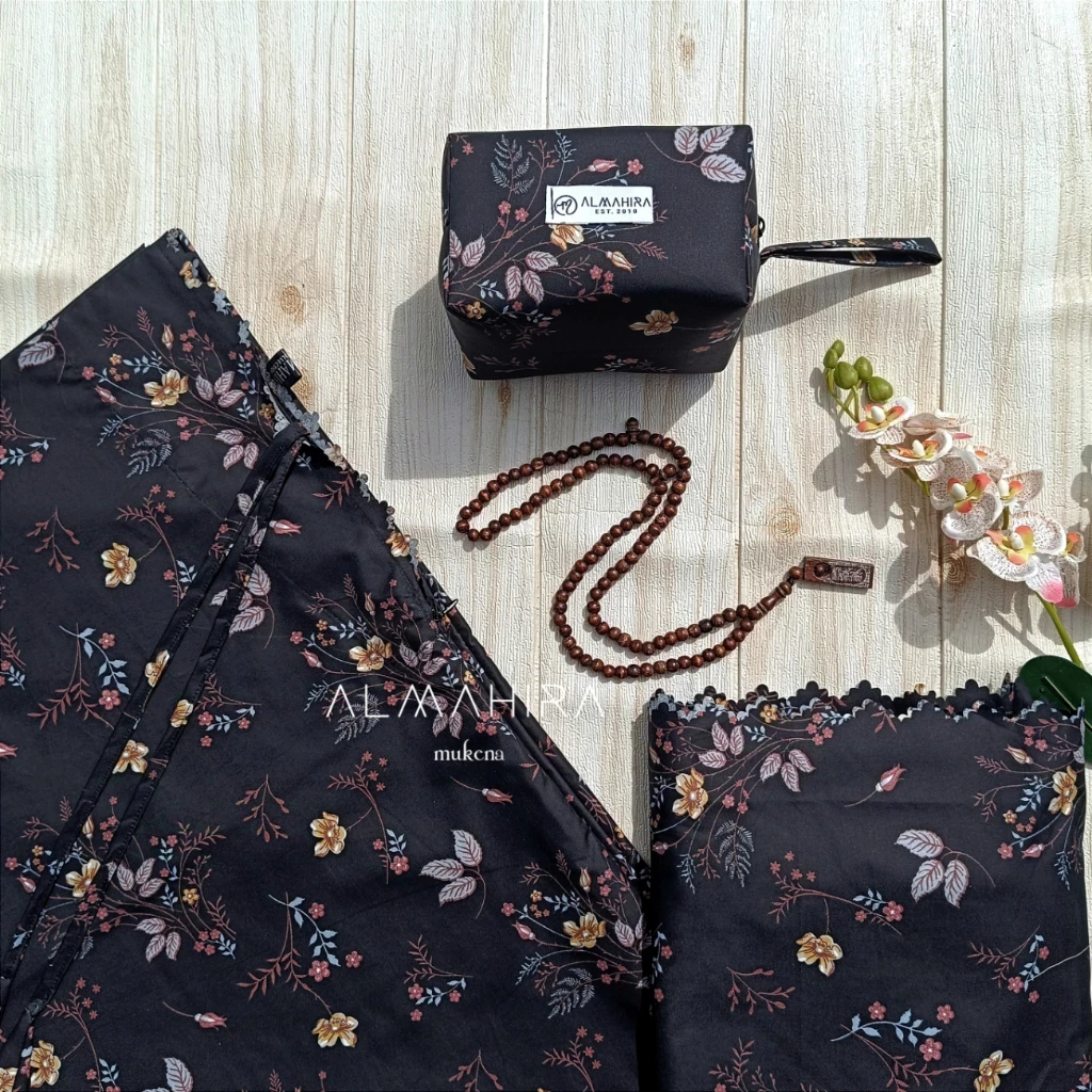 Mukena LOTUS Series Laser Cut | Mukena Traveling Pouch Motif | Mukena 2 in 1 Chin Zipper Motif