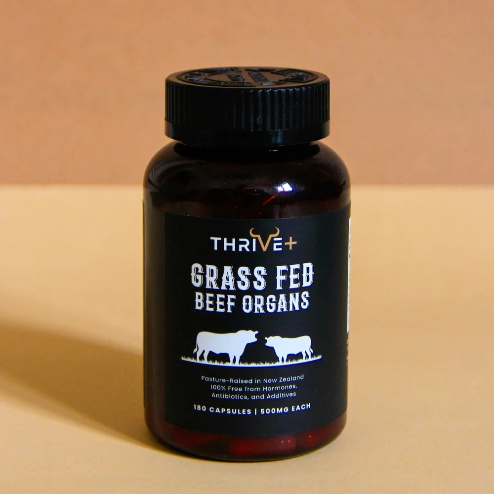 Thrive+ Grass Fed Desiccated Beef Organs Beef Liver Supplements 180 Capsules