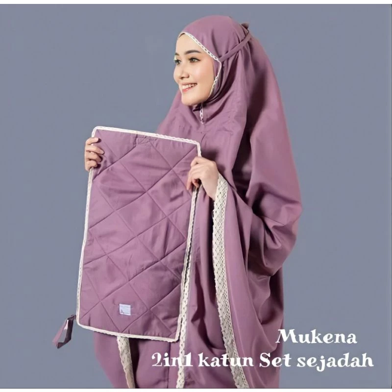 KATUN Full set of prayer mats + premium daily 2in1 adult cotton Mukena